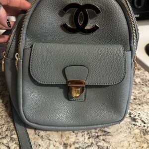 Fashion Inspired Elegant Gray Leather Backpack